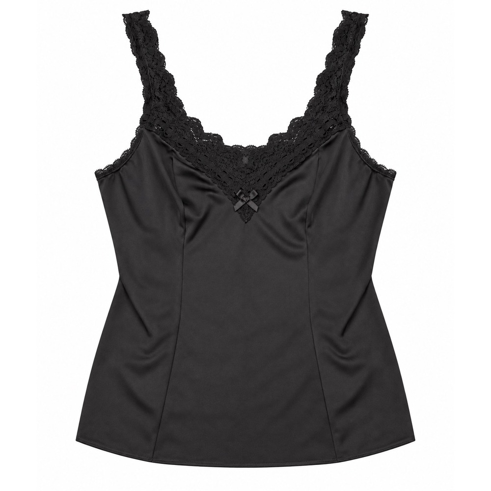 Olga Vintage Secret Hug Camisole Women's Size 32 Black Lace Nylon USA Made